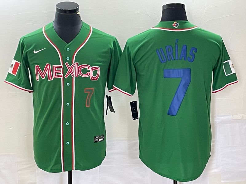 Men 2023 World Cub Mexico #7 Urias Green blue Nike MLB Jersey11->more jerseys->MLB Jersey